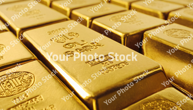 Stock Photo of Gold bar money rich business