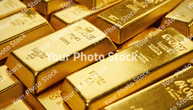 Stock Photo of Gold bar money rich business