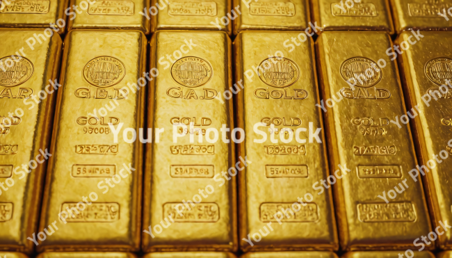 Stock Photo of Gold bar money rich business