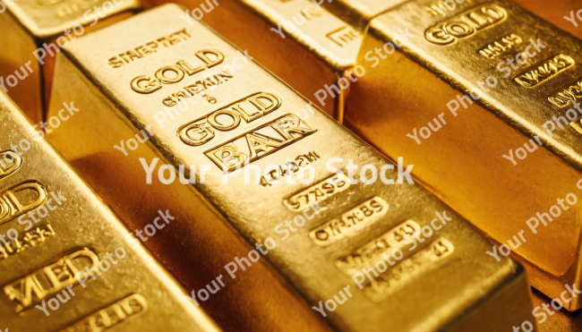 Stock Photo of Gold bar money rich business