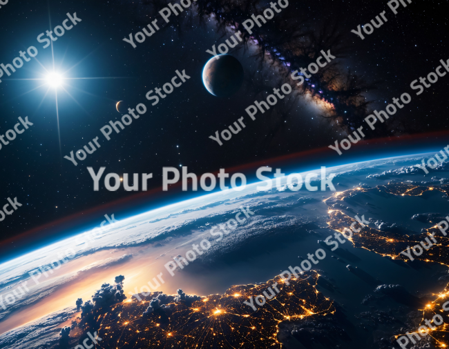 Stock Photo of Planet space photo universe stars