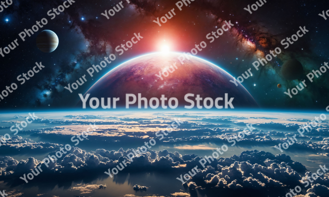 Stock Photo of Planet space photo universe stars