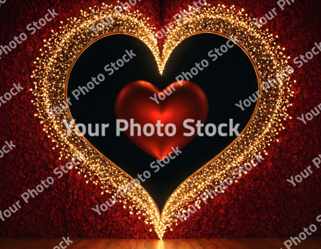 Stock Photo of Heart design decoration red and gold