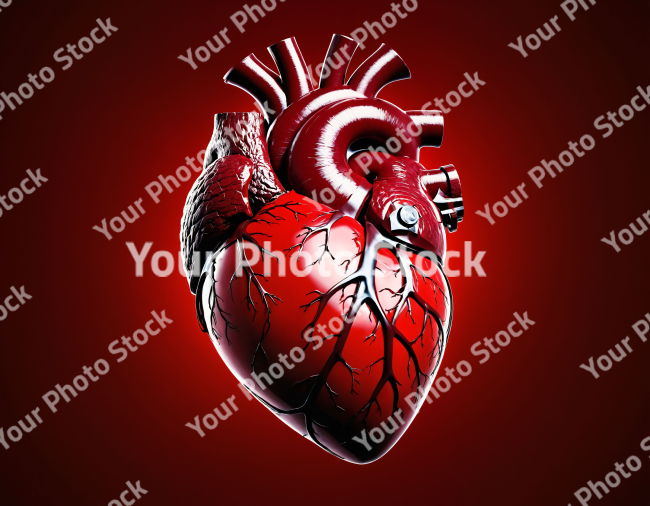 Stock Photo of Heart design decoration red and gold