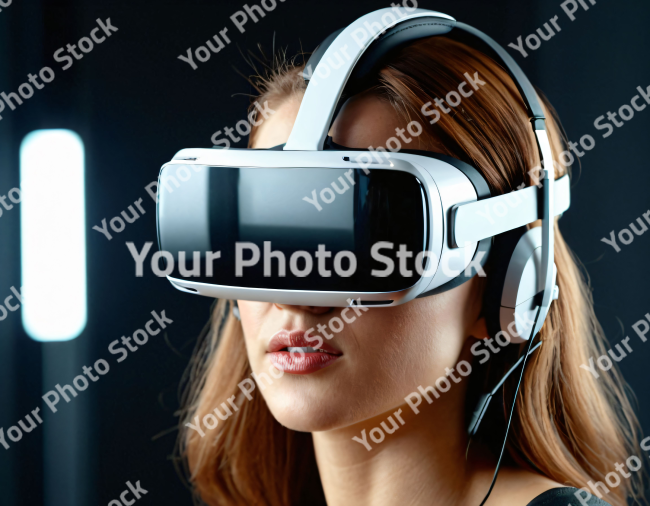 Stock Photo of VR Metaverse woman executive