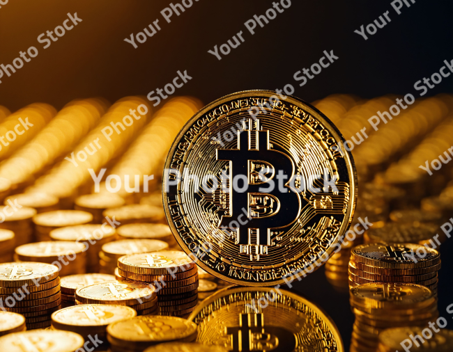 Stock Photo of Bitcoin coin crypto