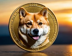 Stock Photo of Doge coin crypto blockchain