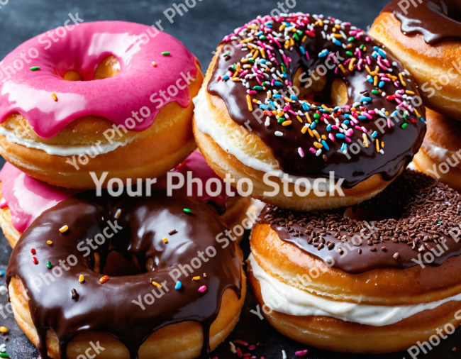 Stock Photo of Donuts food sweet dessert colorful