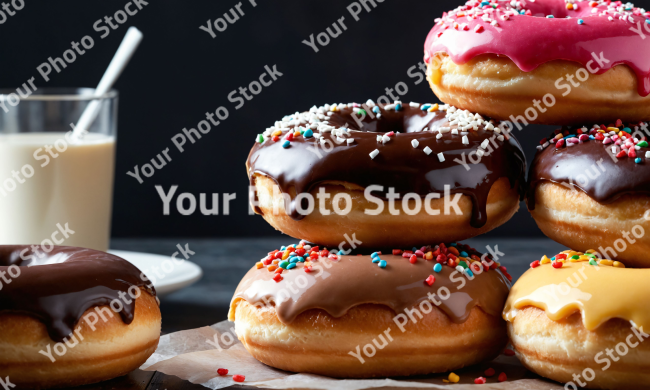 Stock Photo of Donuts food sweet dessert colorful