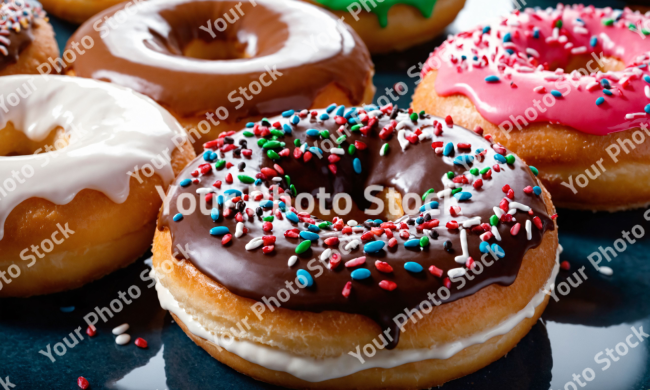 Stock Photo of Donuts food sweet dessert colorful