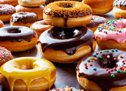Stock Photo of Donuts food sweet dessert colorful