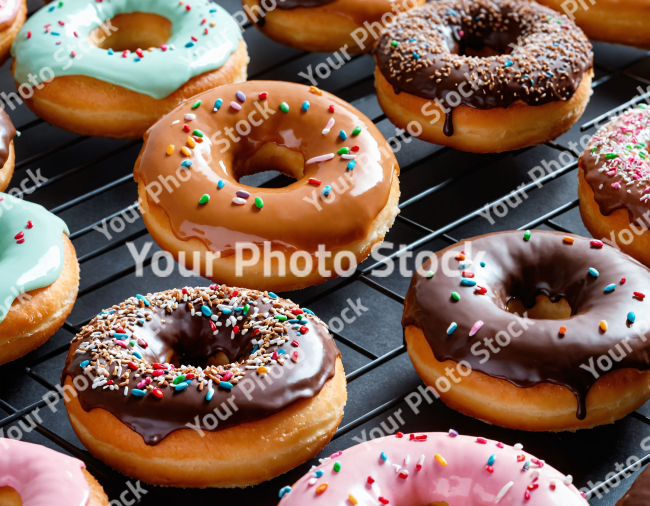 Stock Photo of Donuts food sweet dessert colorful