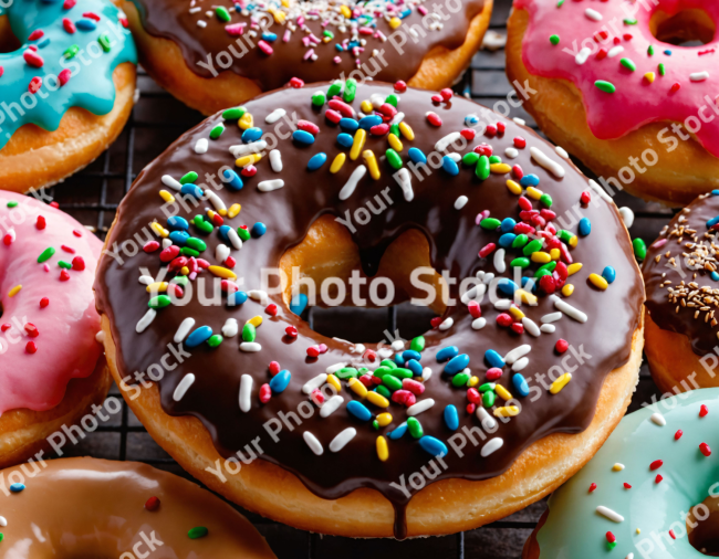 Stock Photo of Donuts food sweet dessert colorful