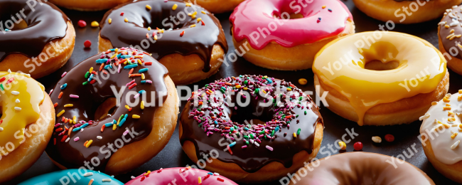 Stock Photo of Donuts food sweet dessert colorful