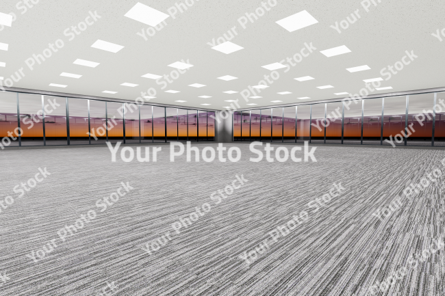 Stock Photo of Empty office floor on the night