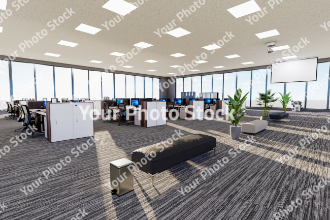 Stock Photo of Office floor with furnitures