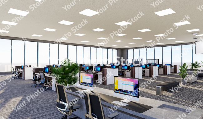 Stock Photo of Office floor with furnitures