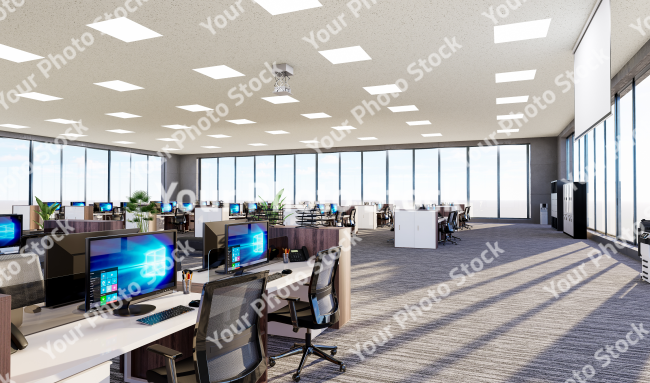 Stock Photo of Office floor with furnitures