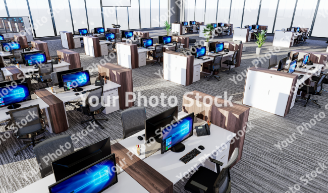 Stock Photo of Office floor with furnitures