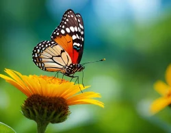 Stock Photo of Butterfly on a yellow flower