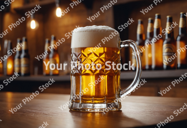Stock Photo of Beer shop on wooden table