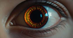 Woman eye lens contact lens