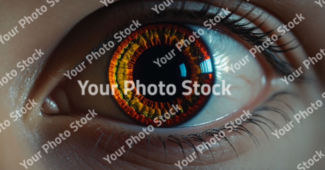 Stock Photo of Woman eye lens contact lens