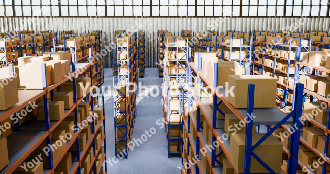 Stock Photo of Warehouse storage packages