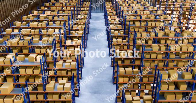 Stock Photo of Warehouse storage packages