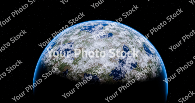 Stock Photo of Planet blue space universe exterior life