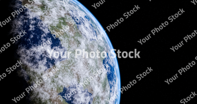 Stock Photo of Planet blue space universe exterior life