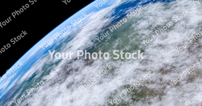 Stock Photo of Planet blue space universe exterior life