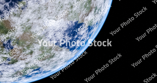 Stock Photo of Planet blue space universe exterior life