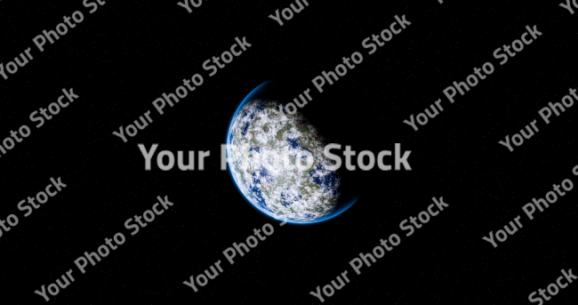 Stock Photo of Planet blue space universe exterior life