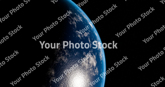 Stock Photo of Planet blue space universe exterior life