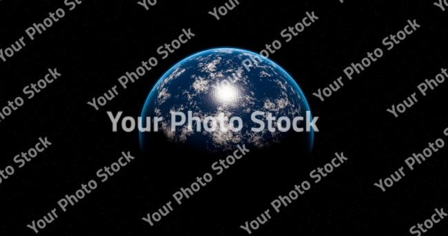 Stock Photo of Planet blue space universe exterior life