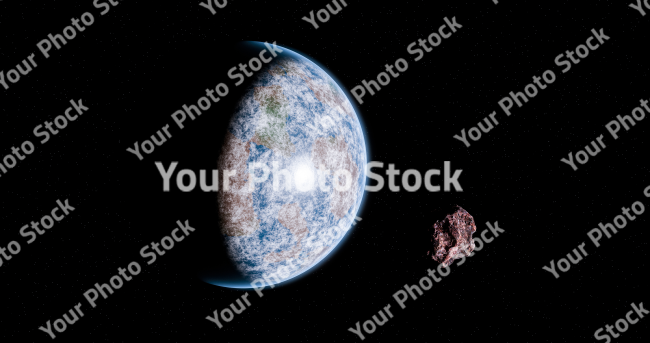 Stock Photo of Asteroid planet space universe