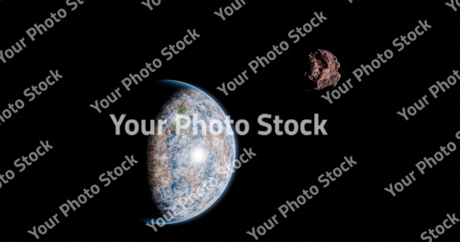 Stock Photo of Asteroid planet space universe