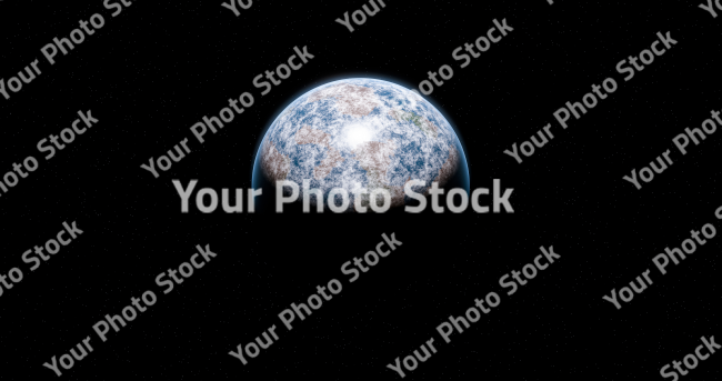 Stock Photo of Planet blue space universe exterior life