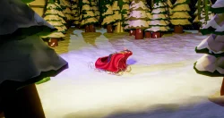 Stock Photo of christmas scene snow sled
