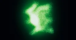 Stock Photo of Abstract particles green