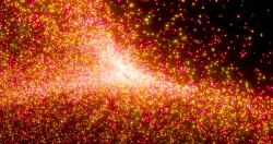 Stock Photo of Abstract particles warm