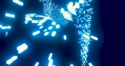 Stock Photo of Abstract particles blue