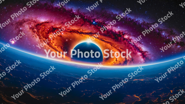 Stock Photo of Deep space planet wallpaper