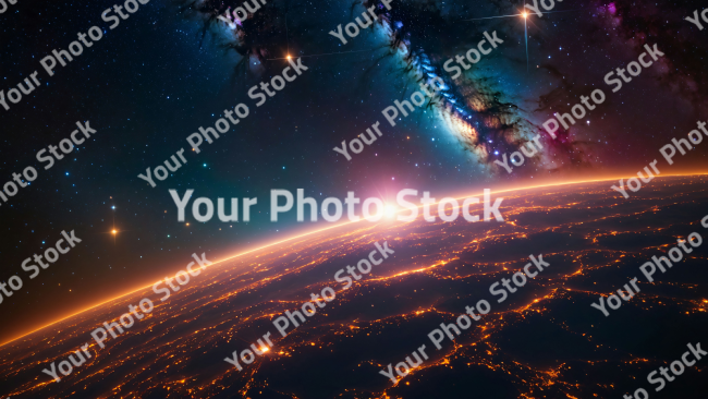 Stock Photo of Deep space planet wallpaper