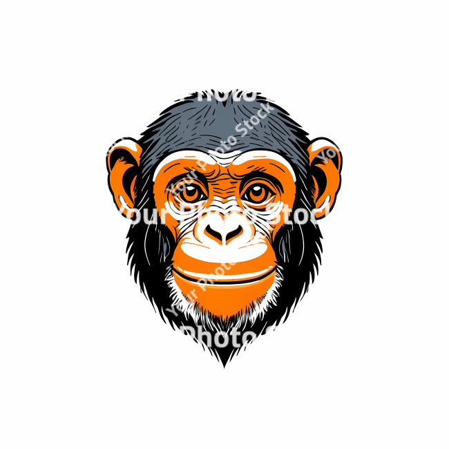 Stock Photo of Chimpanzee doodle illustration