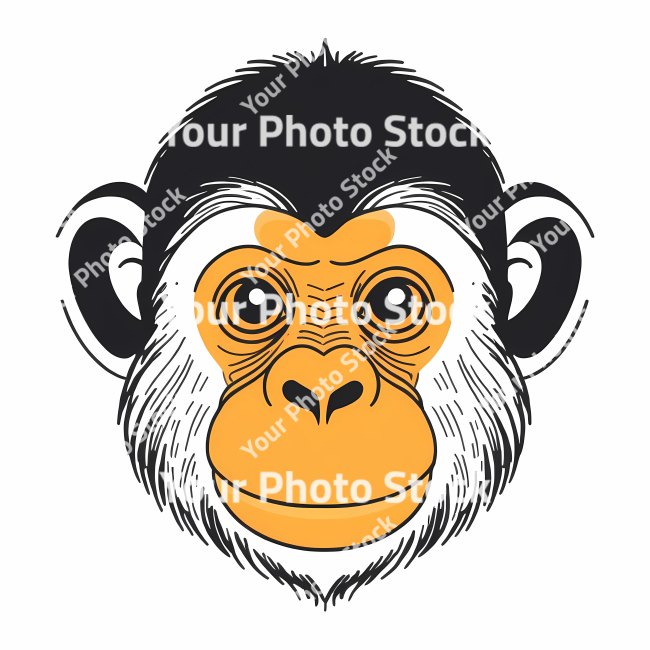 Stock Photo of Chimpanzee doodle illustration