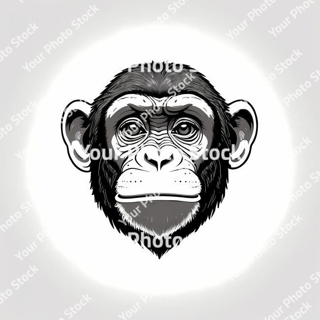 Stock Photo of Chimpanzee doodle illustration