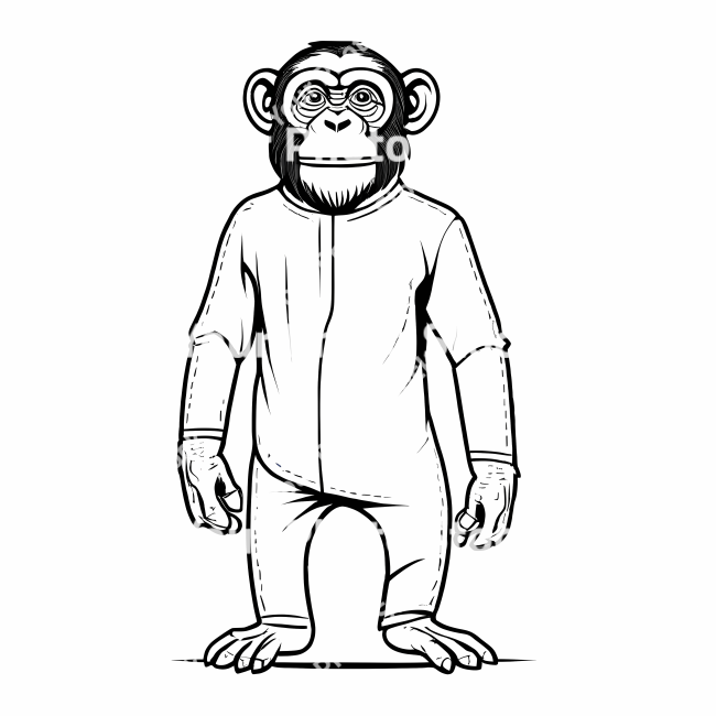 Stock Photo of Chimpanzee doodle illustration