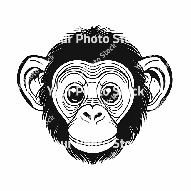 Stock Photo of Chimpanzee doodle illustration